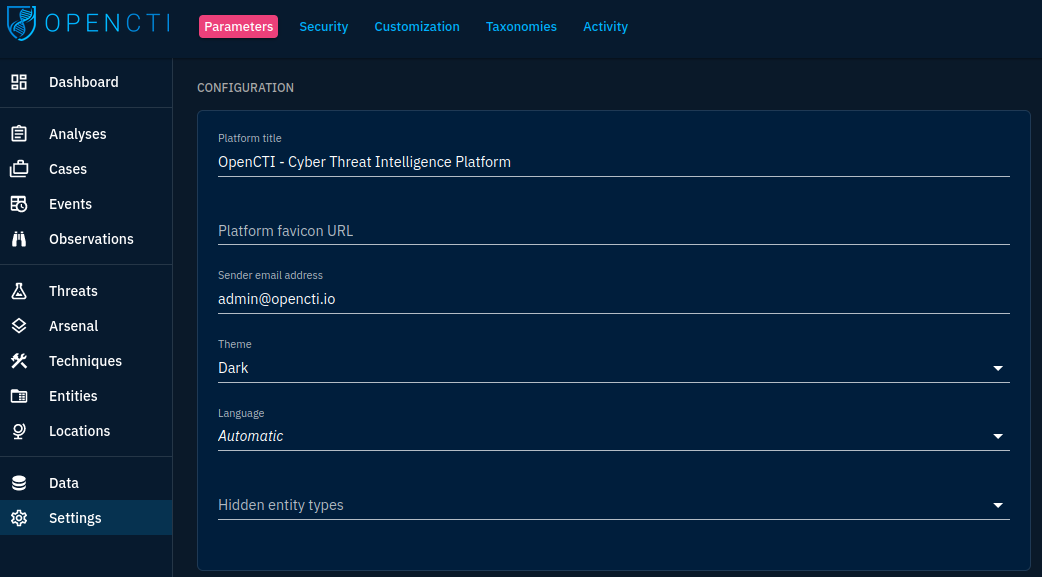 OpenCTI #3 - Platform administration